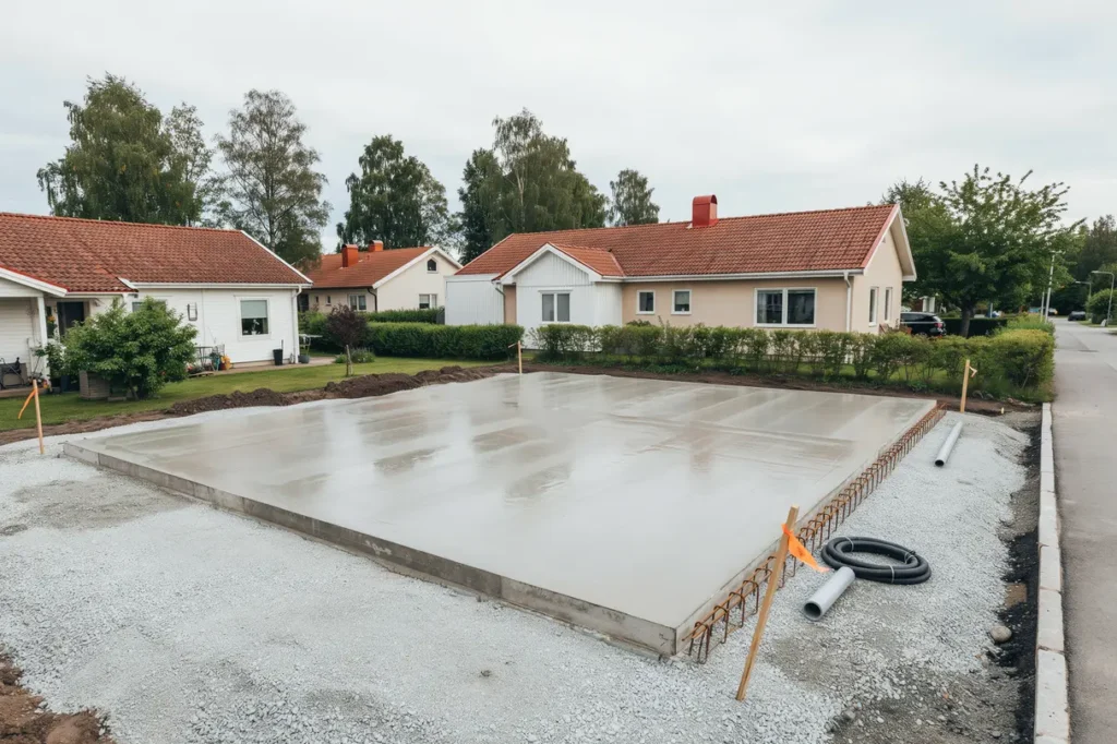 husgrund med armerad betongplatta f rdigst lld i s vedalen partille