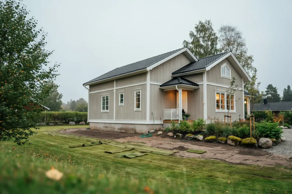 fukts ker villatomt s f rb ttrar du lutning och markniv er runt huset