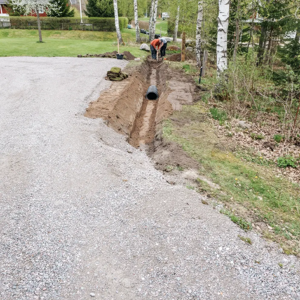 dikning dikesrensning markavvattning partille savedalen goteborg